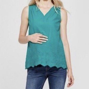 NWT! Maternity Embroidered Woven Tank